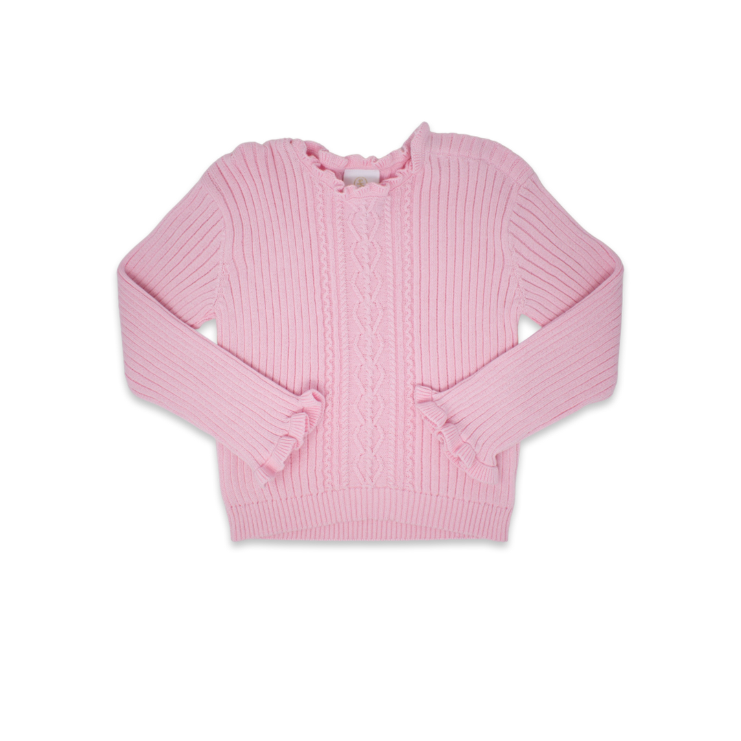 Lullaby Set - Cable Knit Sweater Pink