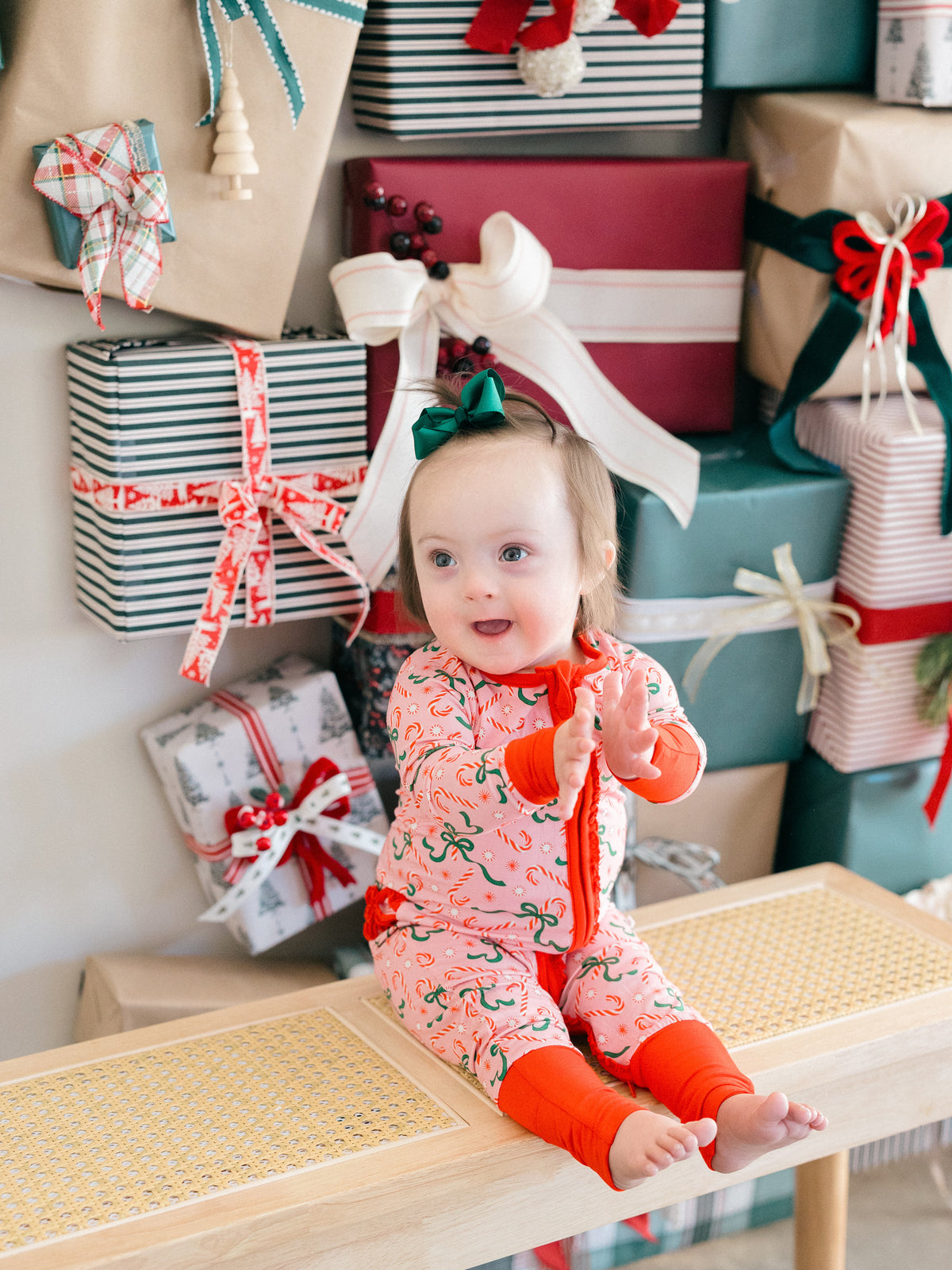 Poppy Kids | Candy Cane Ribbons Ruffle Romper