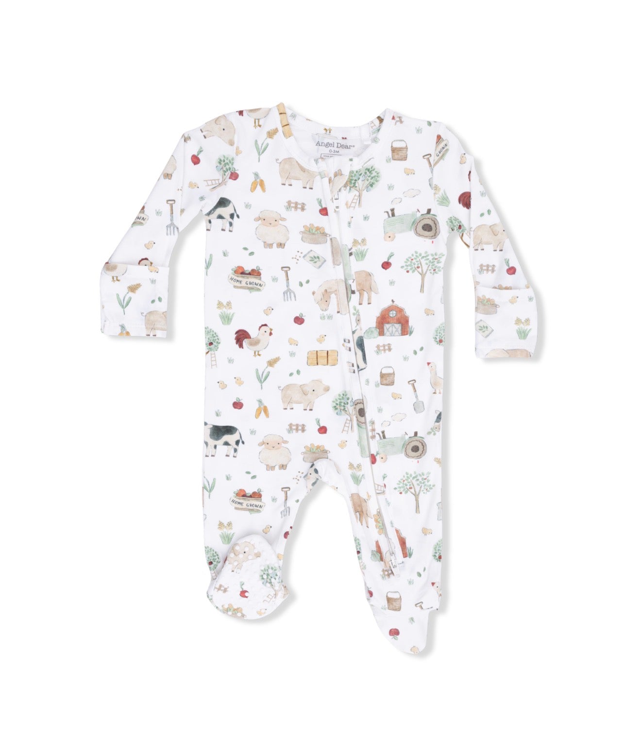 Angel Dear | Cute Farm Animals 2-Way Zipper Footie