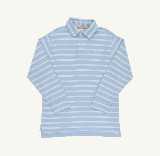 TBBC | Prim & Proper Polo LS - Sarasota Sky Stripe