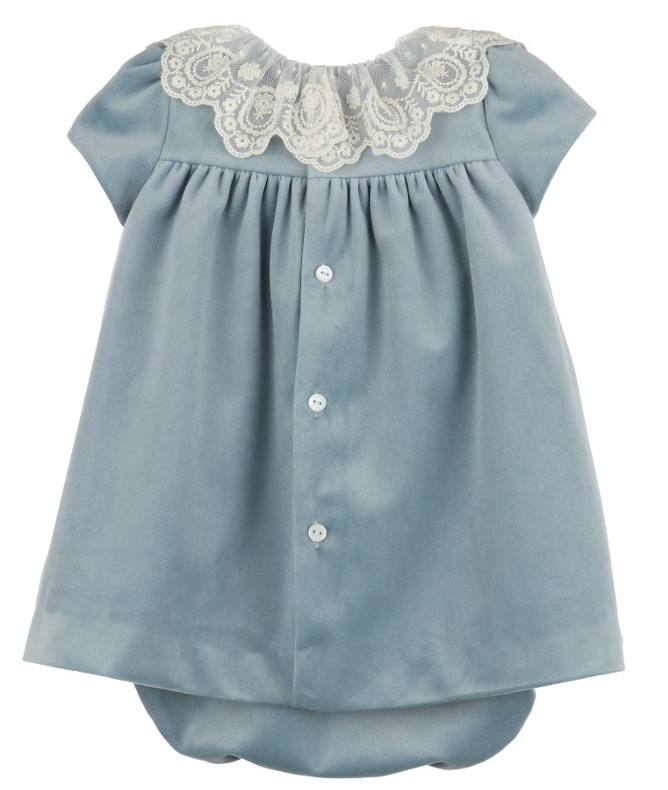 Luli & Me | Blue Deluxe Velvet Float Dress