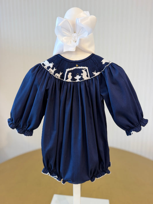 Lulu Bebe | Nativity Smocked Bubble