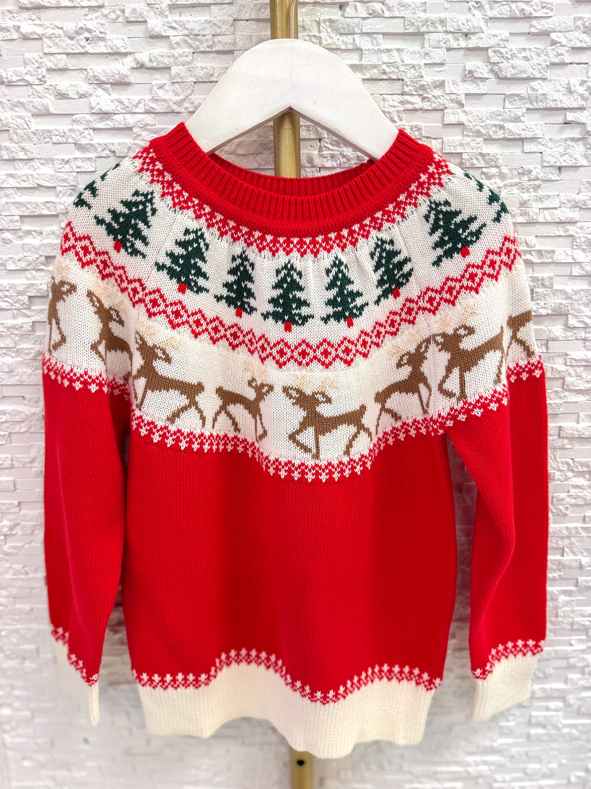 Lulu Bebe | Red Reindeer Sweater