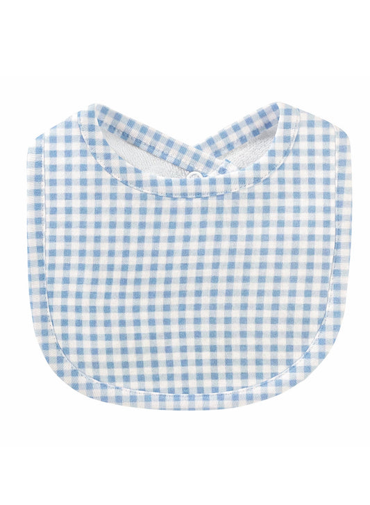 Baby Club Chic | Light Blue Mini Checks Bib