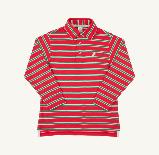 TBBC | Prim & Proper Polo - Richmond Red/Kiawah Kelly Green Stripe