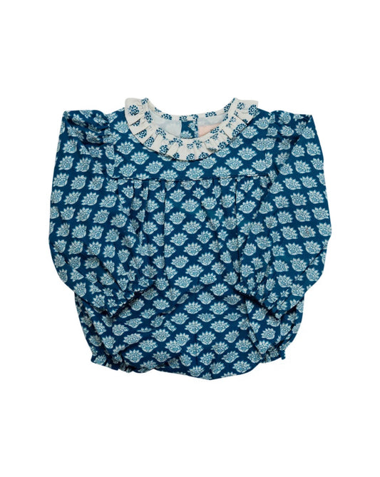 Smockingbird | Mixed Blue Block Print Bubble