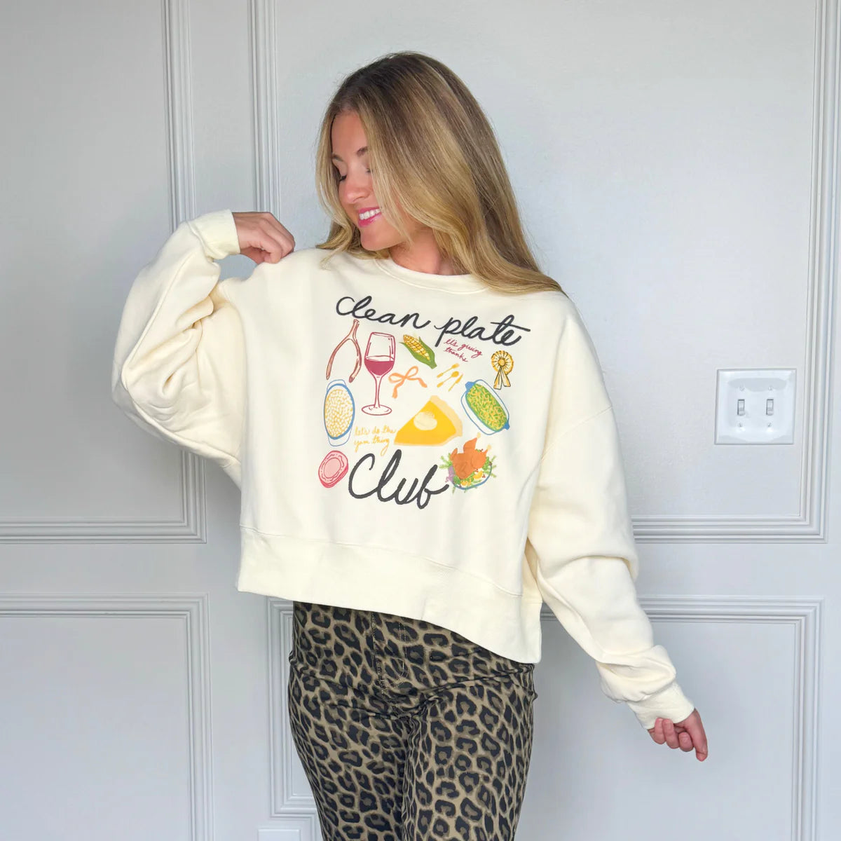 P&P | Clean Plate Club Cropped Sweatshirt