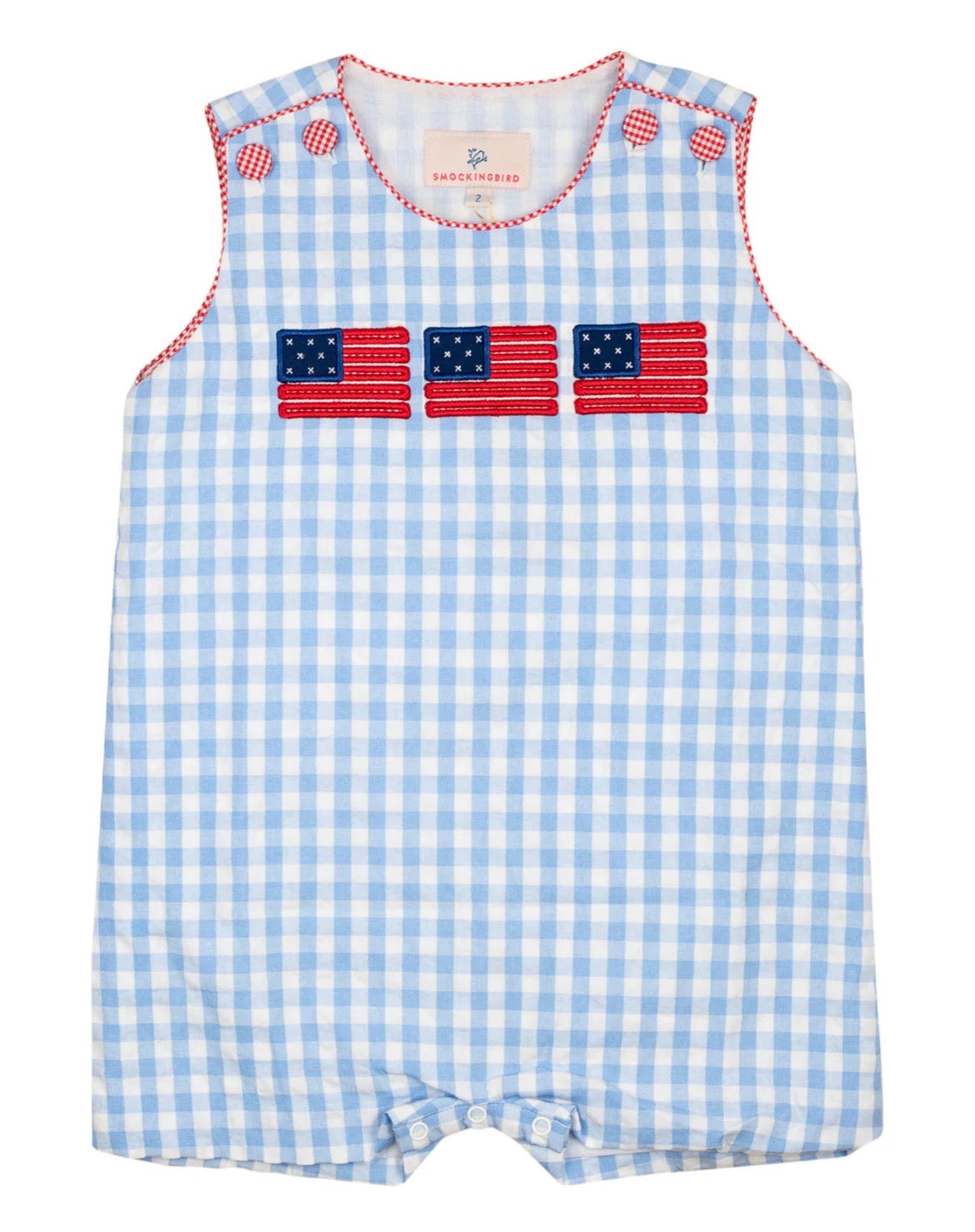 Smockingbird | American Flag Applique Shortall