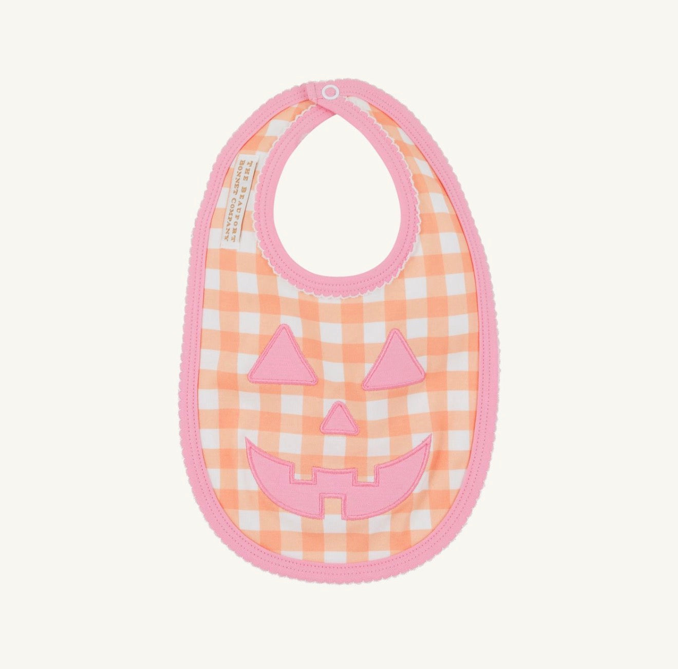 TBBC | Burp Me Bib - Seashore Sherbet Gingham/Hamptons Hot Pink