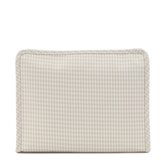 TRVL | Roadie Large Zip Pouch - Gingham Pearl Grey