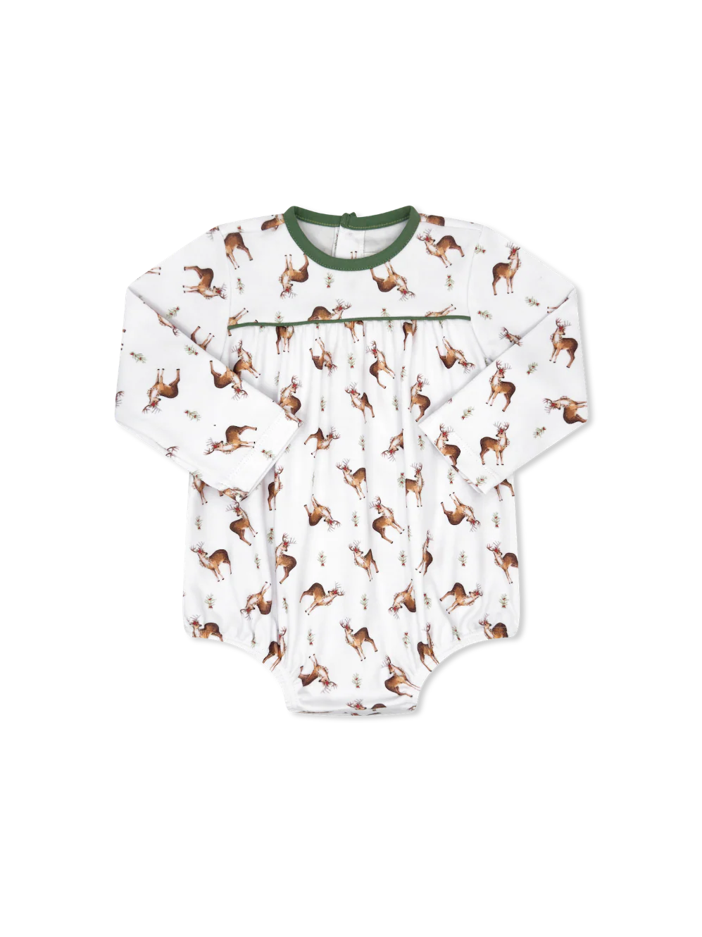 Lullaby Set | Mother May I Boy Bubble LS - Festive Cheer Deer Print