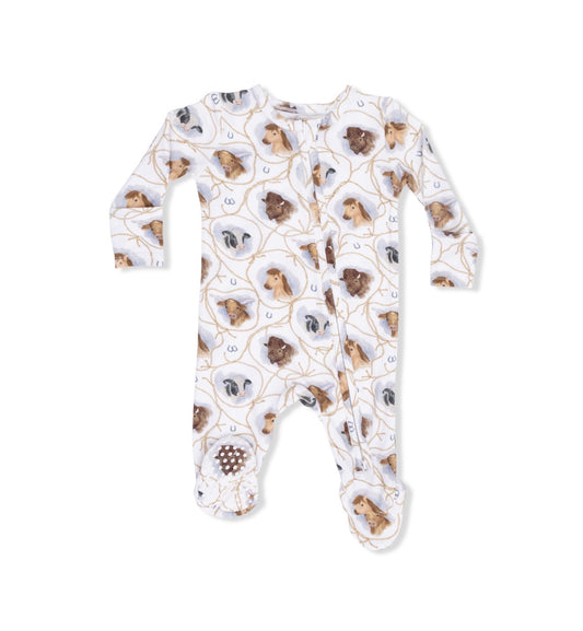 Angel Dear | Farm Animals Rope Cameos 2-Way Zipper Footie