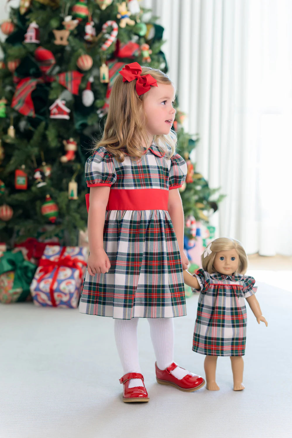 TBBC - Cindy Lou Sash Dress Aiken Place Plaid/Red