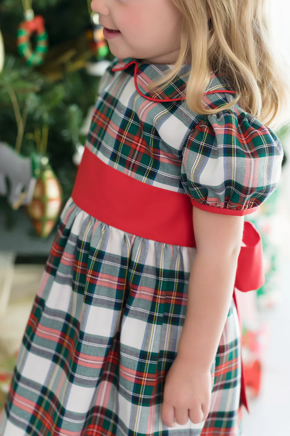 TBBC - Cindy Lou Sash Dress Aiken Place Plaid/Red