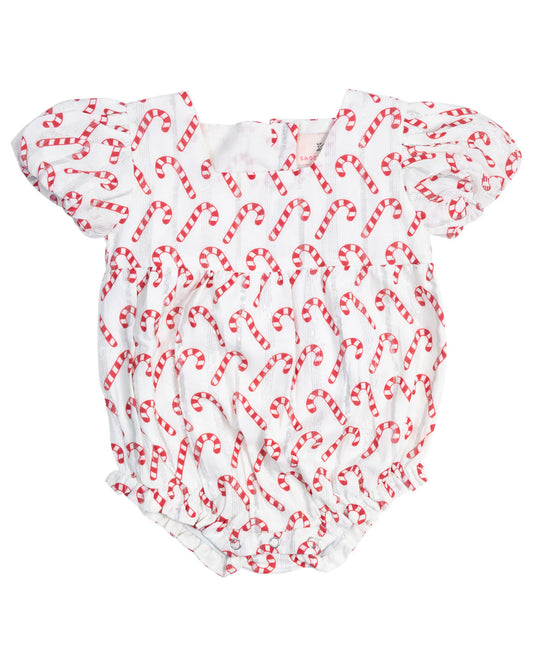 Smockingbird - Candy Cane Puff Sleeve Bubble