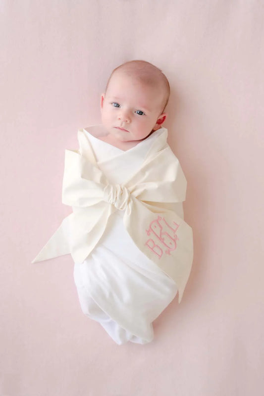 TBBC - Bow Swaddle Palmetto Pearl Broadcloth