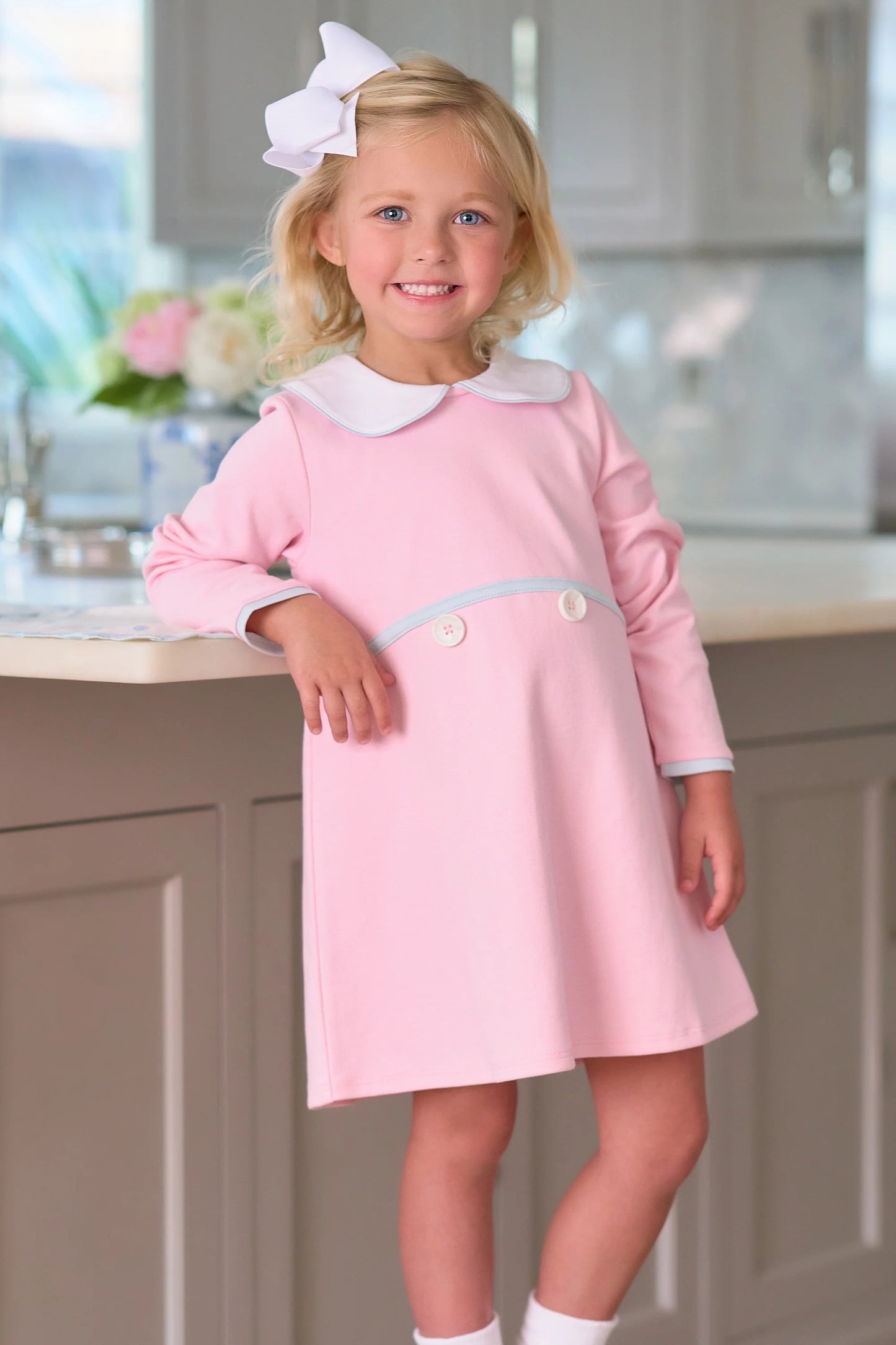 TBBC - Lindy's Lunch Dress Palm Beach Pink/White/Buckhead