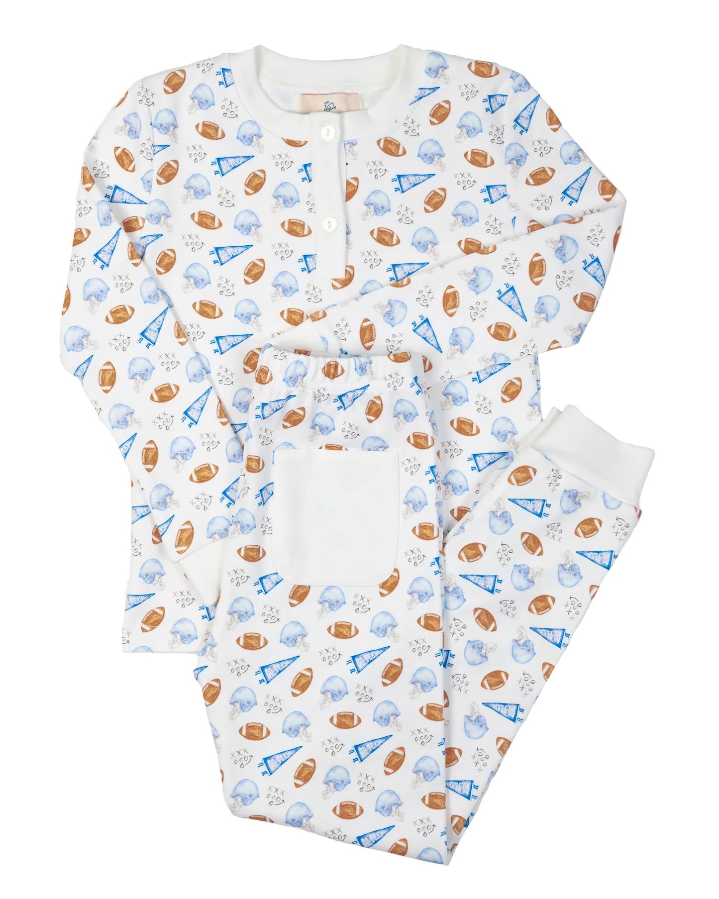 Smockingbird - Football Pajama Set Blue