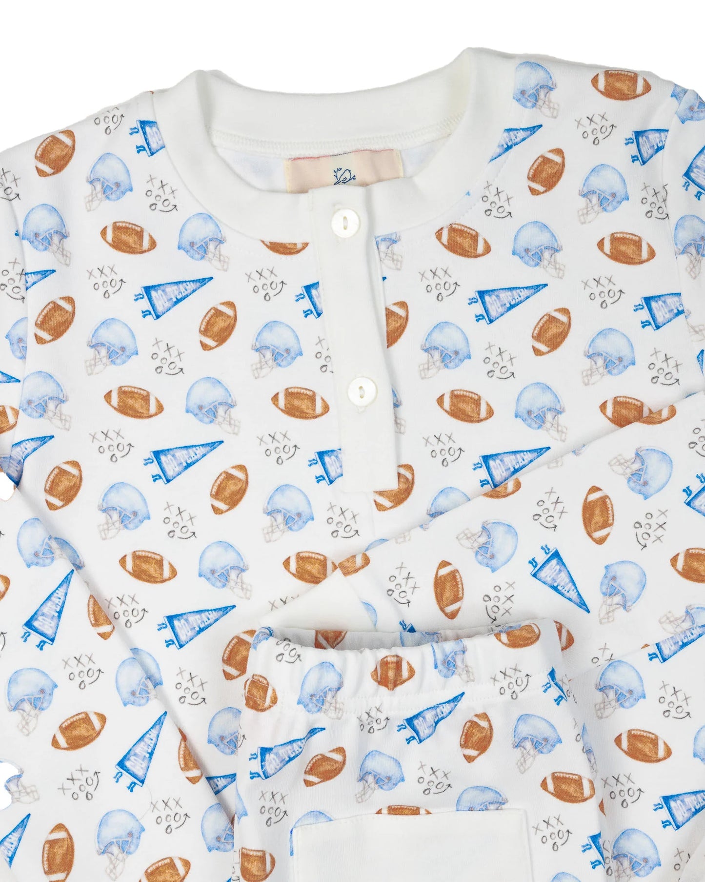 Smockingbird - Football Pajama Set Blue