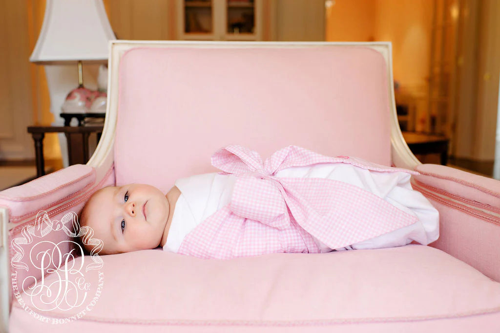 TBBC - Bow Swaddle Pink Greenbriar Gingham Broadcloth