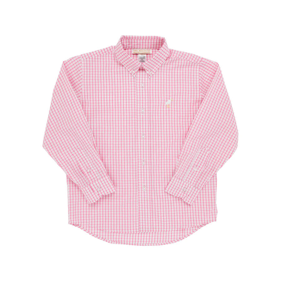TBBC - Dean's List Dress Shirt Hamptons Hot Pink Windowpane