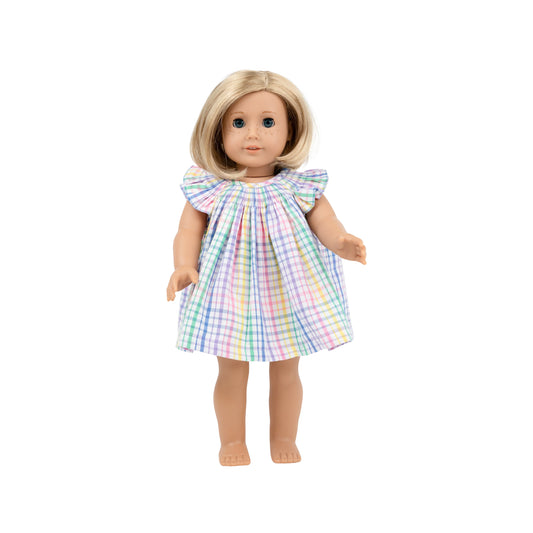 TBBC - Dolly Angel Sleeve Sandy Smocked Dress Colored Pens Plaid