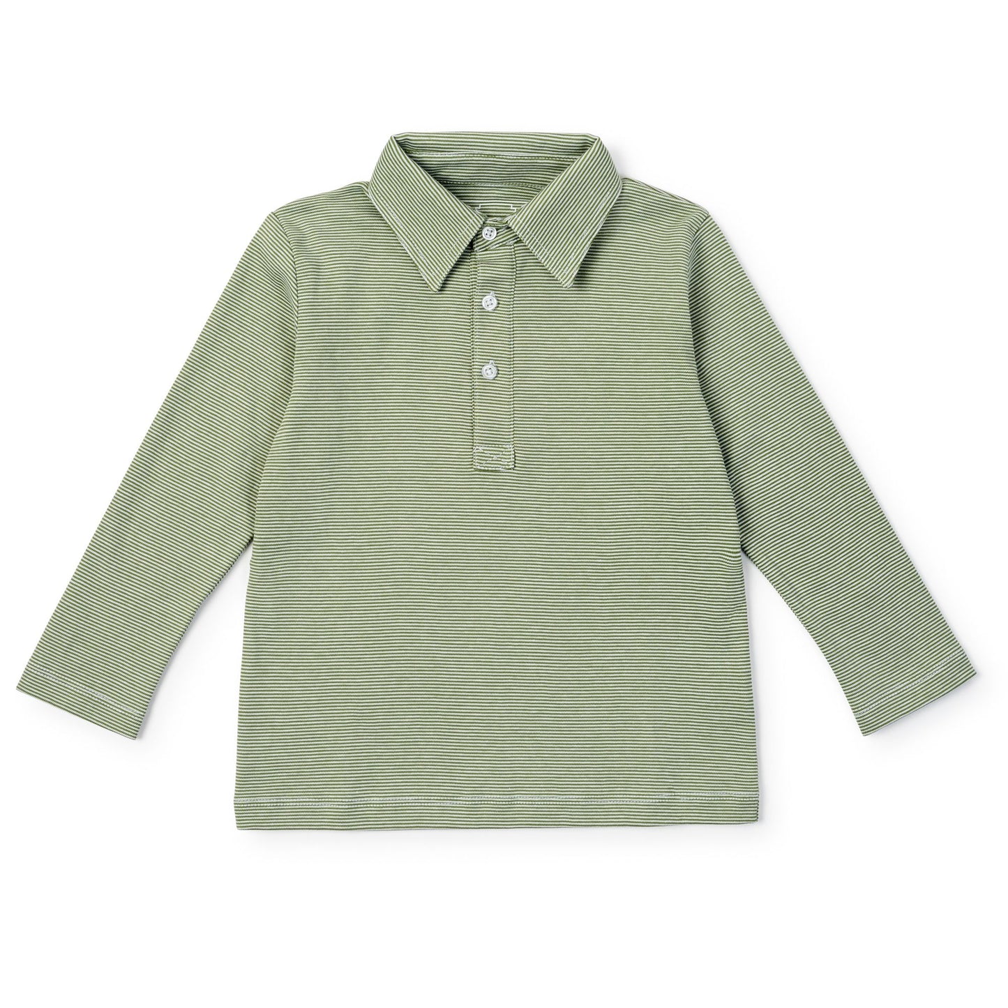 Lila & Hayes - Finn Shirt Green/White Stripes