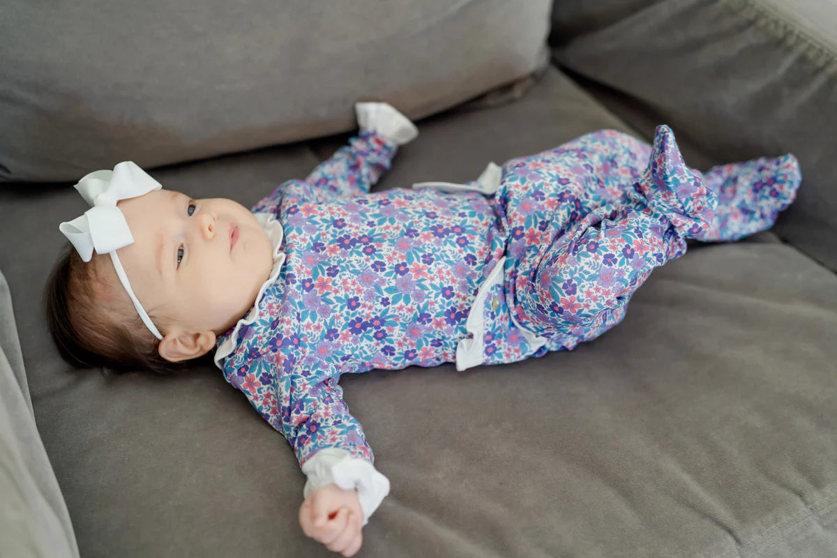 Lila & Hayes | Lucy Girls' Romper - Blackberry Floral