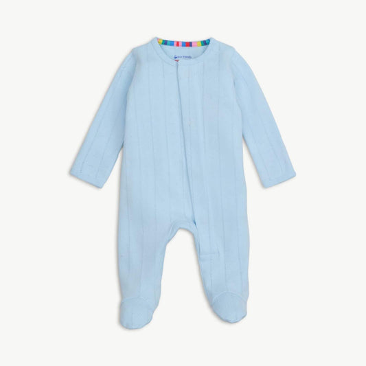 Magnetic Me | Love Lines Blue Pointelle Footie