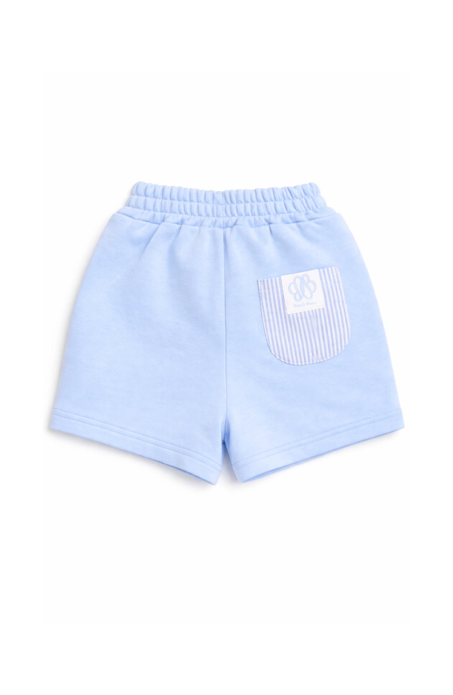 Bits & Bows | Blue Seersucker Pocket Shorts