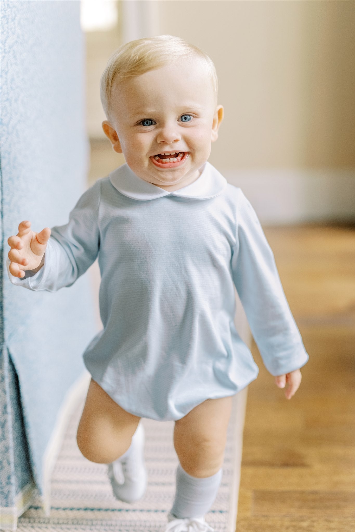 Proper Peony | Light Blue Stripe Boy Bubble