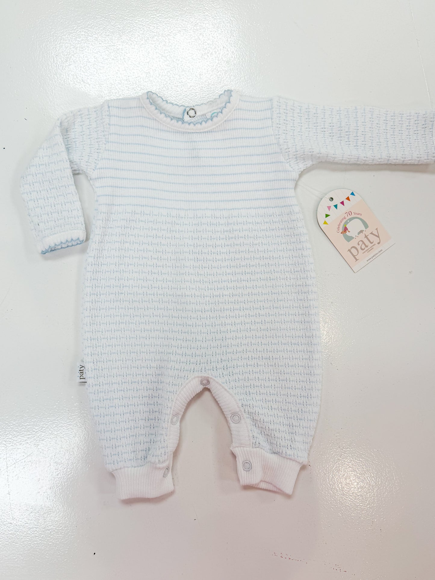 Paty | LS Pinstripe Romper - Blue