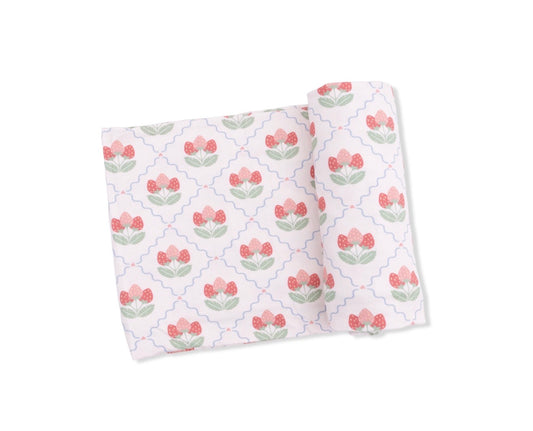 Angel Dear | Sweet Strawberries Swaddle Blanket