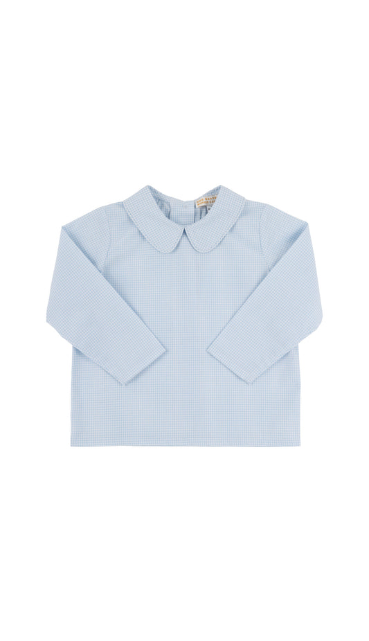 TBBC | Peter Pan Collar Shirt/Onesie - Barrington Blue Mini Windowpane