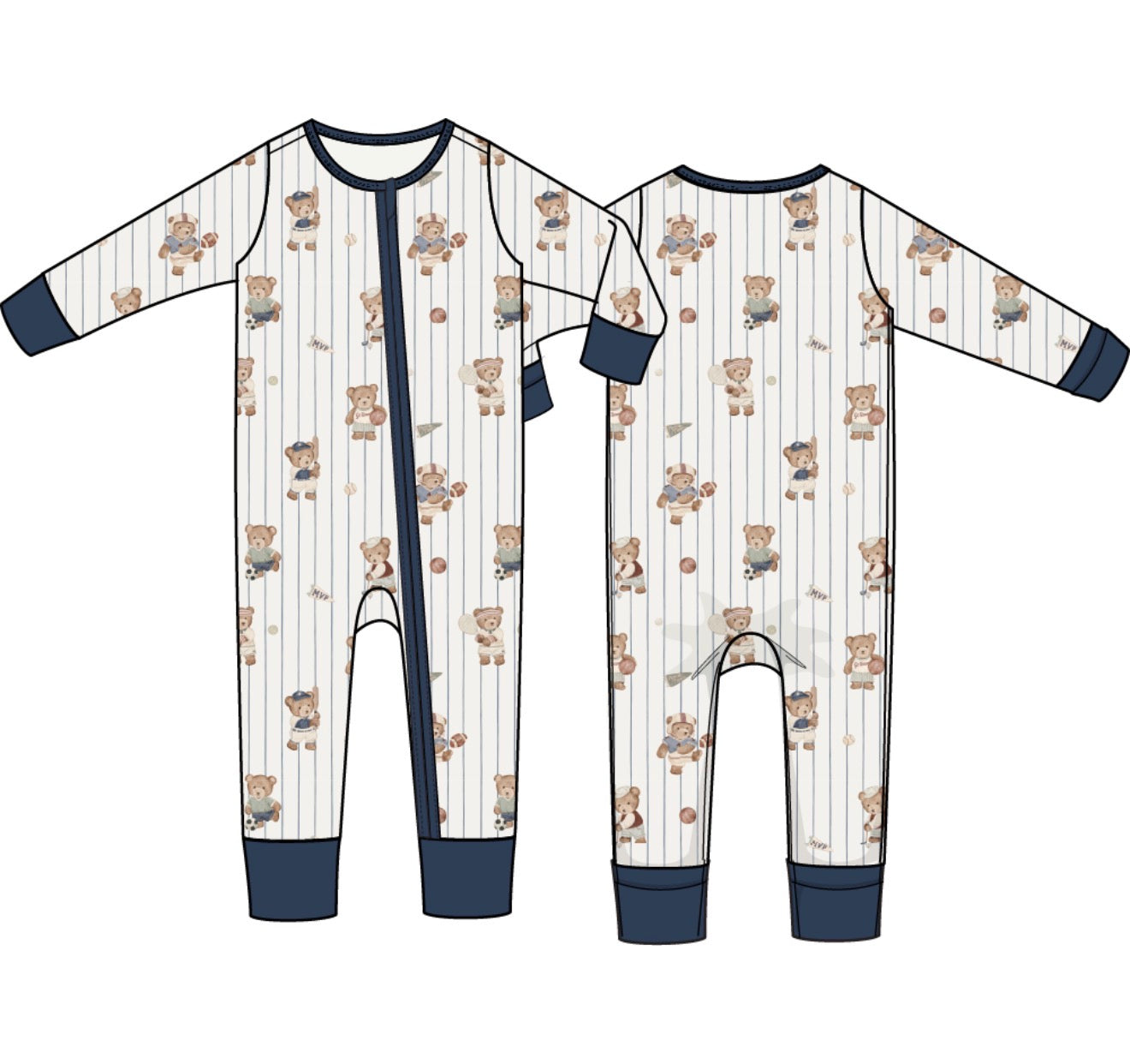 Angel Dear | Mixed Sports Bears Convertible Romper