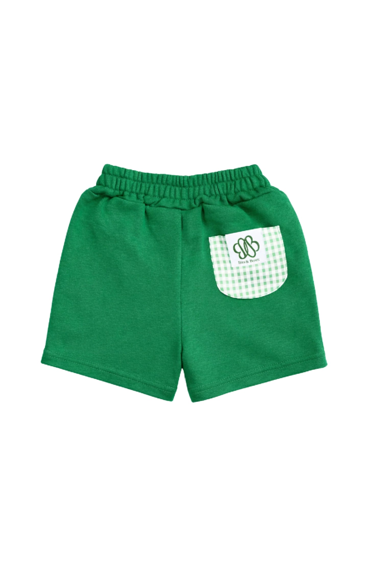 Bits & Bows | Green Seersucker Pocket Shorts