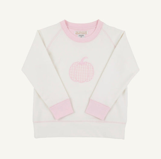 TBBC | Cassidy Comfy Crewneck - Palm Beach Pink Gingham Pumpkin