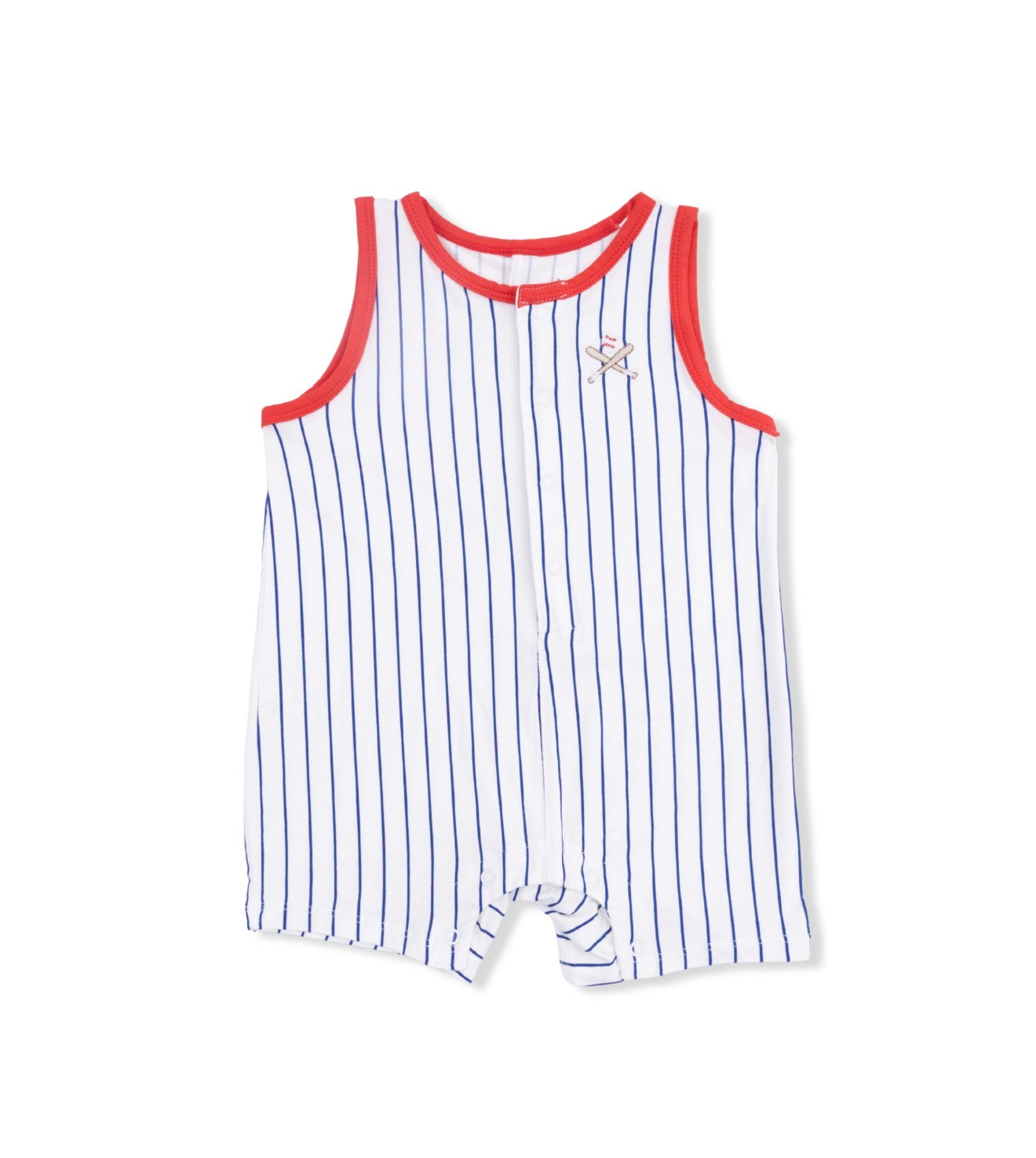 Angel Dear | Baseball Stripe Sleeveless Shortie Romper