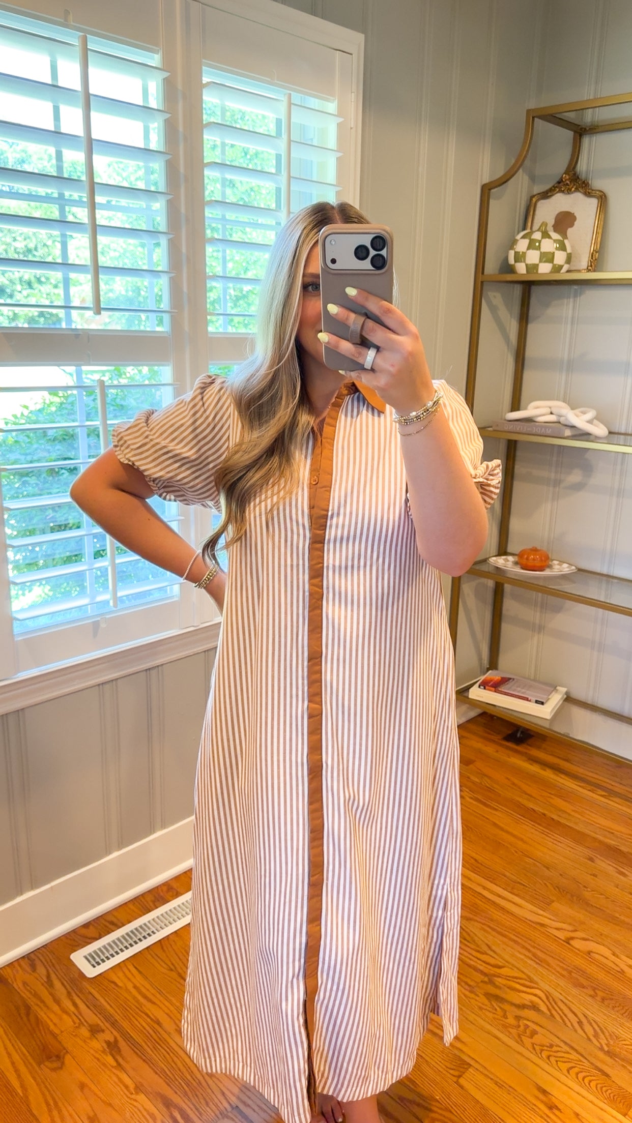 Faye Striped Midi Dress