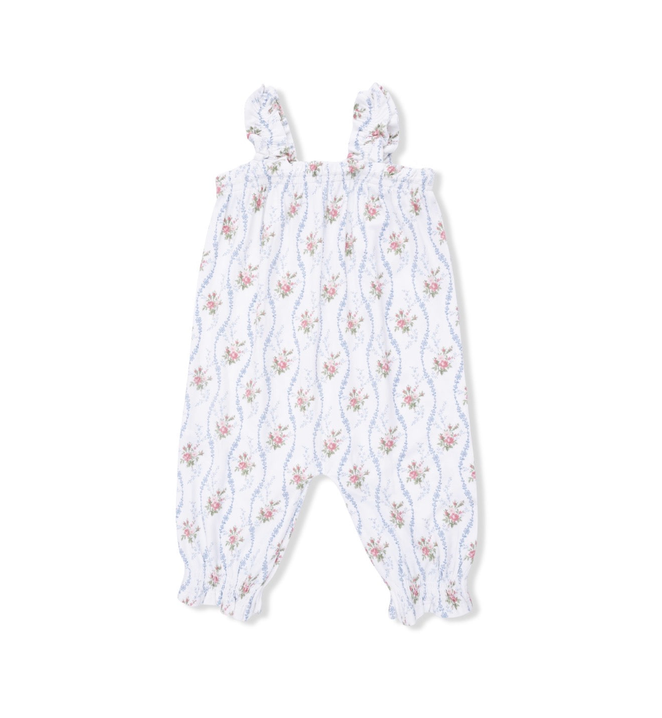 Angel Dear | Heirloom Rose Stripe Ruffly Strap Overall