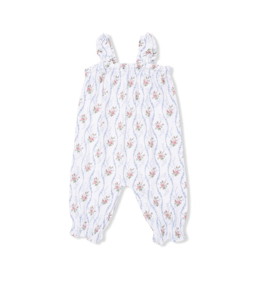 Angel Dear | Heirloom Rose Stripe Ruffly Strap Overall