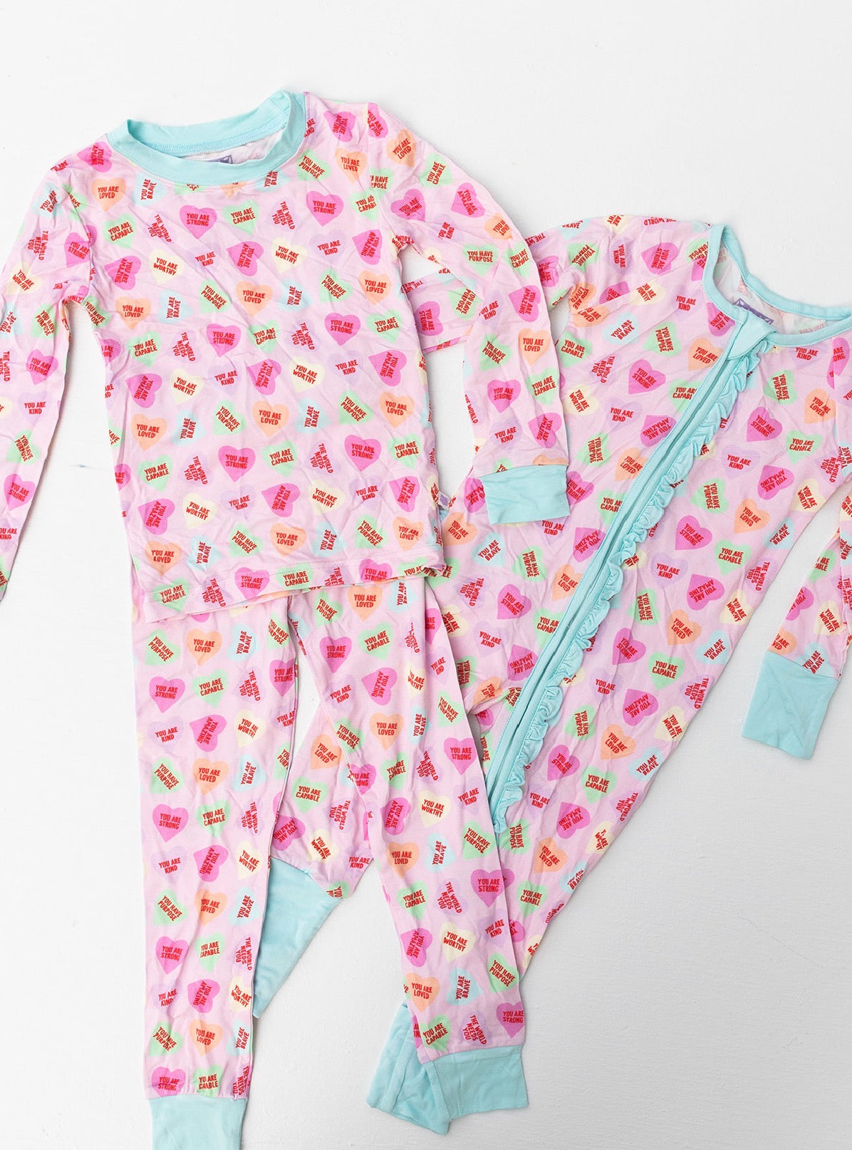 Poppy Kids | Pink Convo Hearts Pajama Sets
