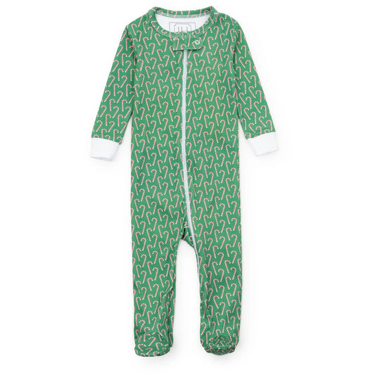 Lila & Hayes | Parker Zipper Pajama - Candy Cane Lane