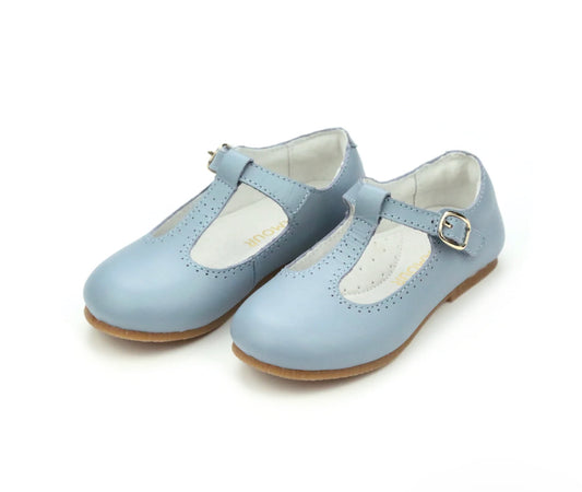 L'Amour | Eleanor T-Strap Flat - Dusty Blue
