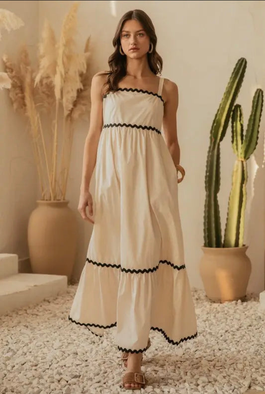 Tate Ric Rac Midi Dress