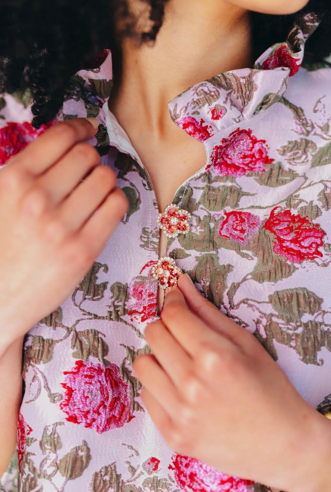 Vivi Lavender Roses Caftan