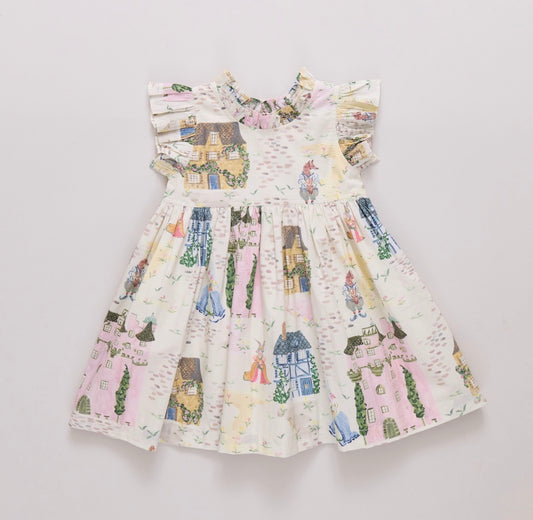 Pink Chicken | Girls Jennifer Dress - Whimsical Castle