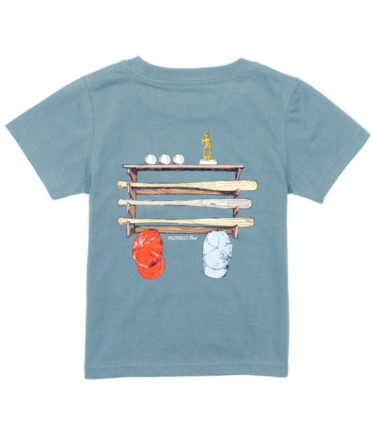 Properly Tied | Boys Bat Rack SS Steel Blue