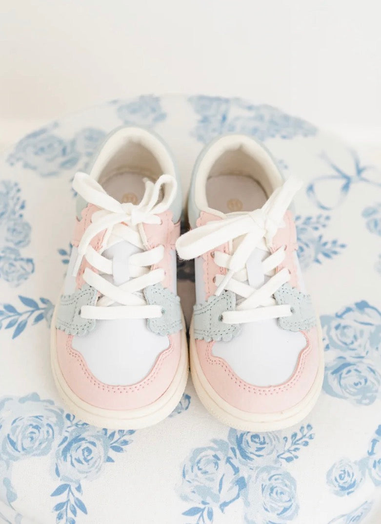 L'Amour | Erica Scalloped Sneaker - Pink/Sage