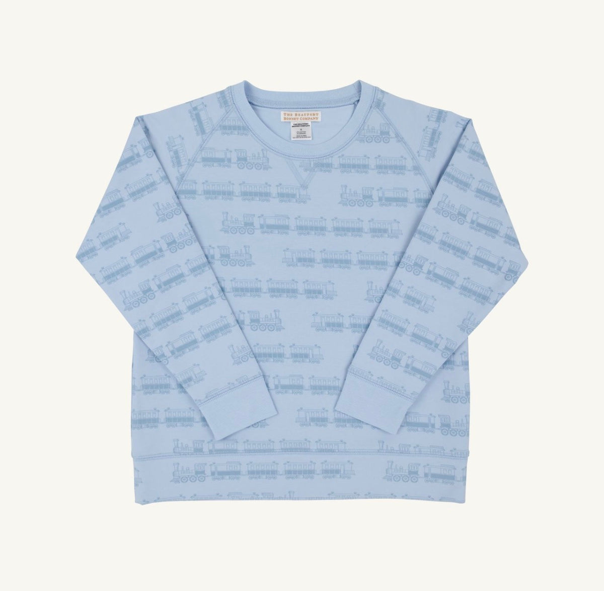 TBBC | Cassidy Comfy Crewneck - Blue Choo Choos